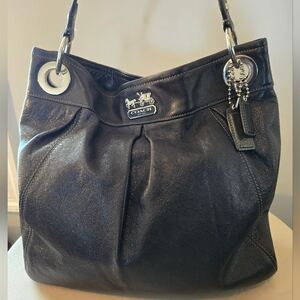 Coach Black Pebbled Leather Hobo Shoulder Bag – Style 14577